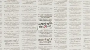 Home AI Use Disclosure repeated in a newspaper looking