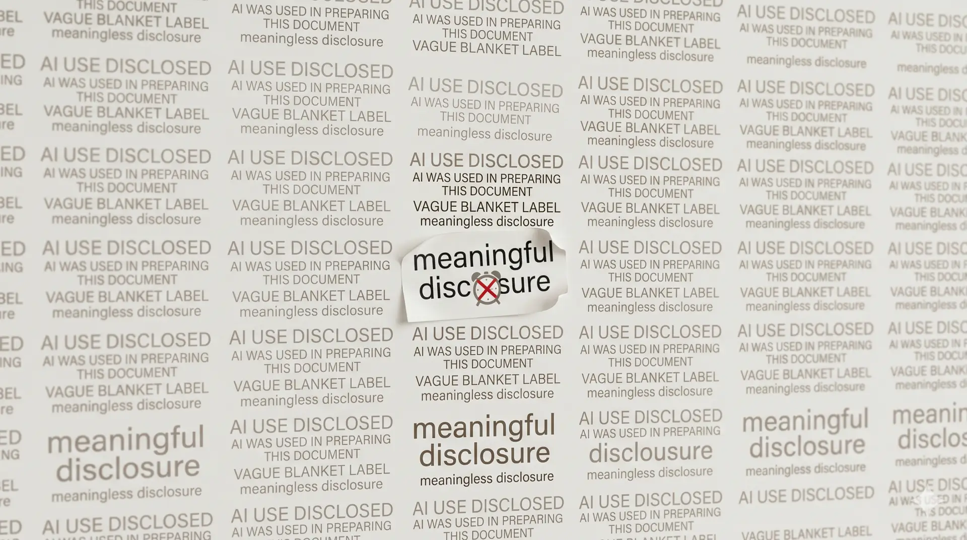 AI Use Disclosure repeated in a newspaper looking
